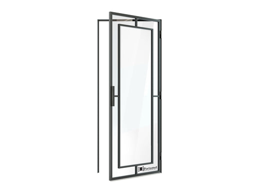 Nero Classic Single Glazed Steel Hinged Door with Frame