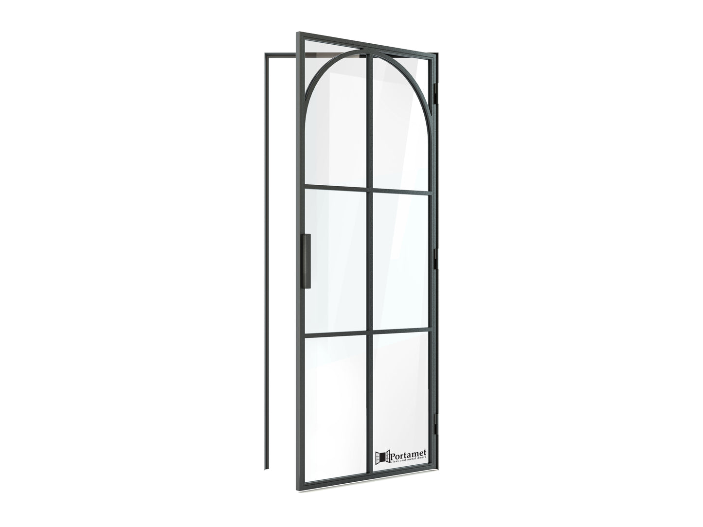 Sol Classic Single Glazed Steel Hinged Door with Frame